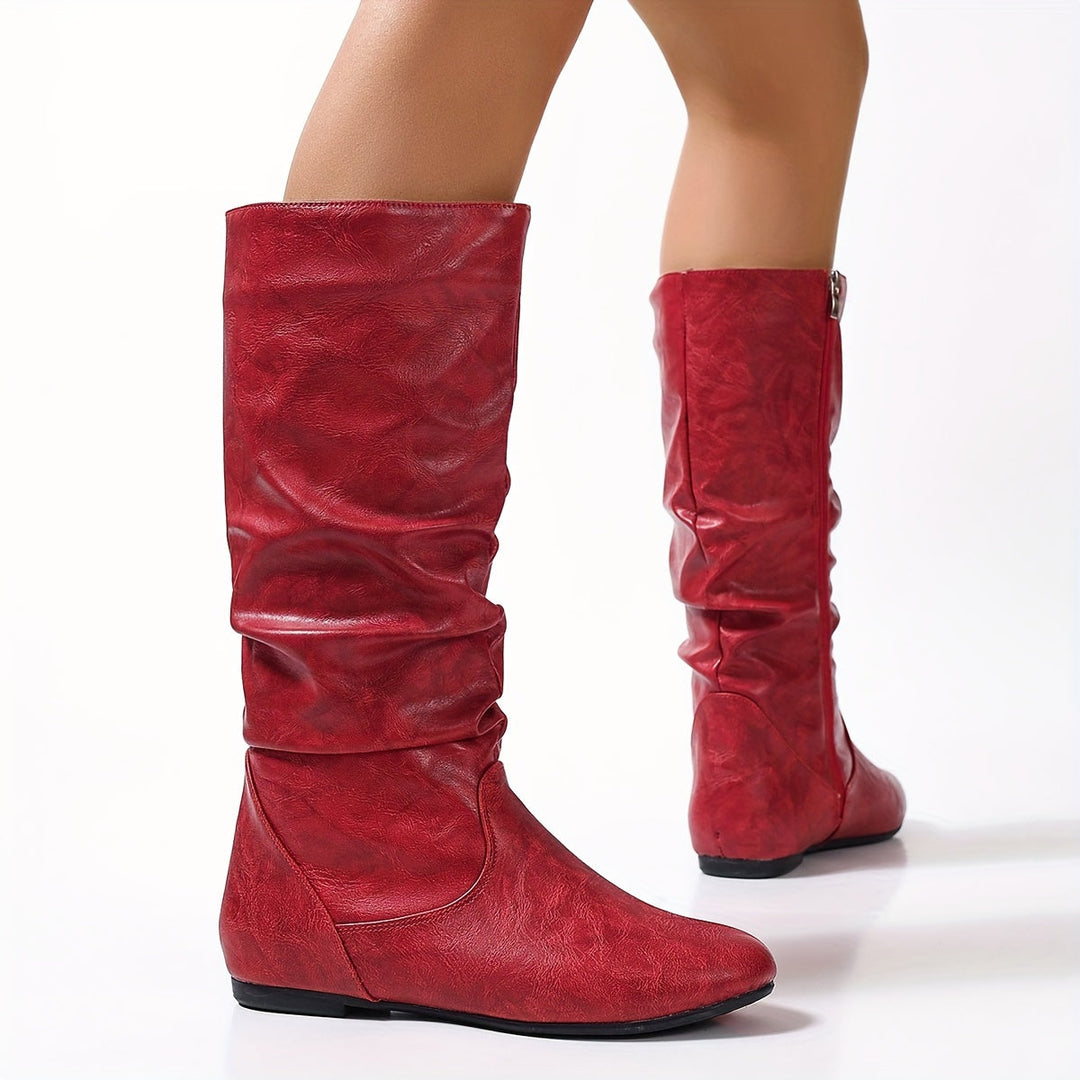 Maureen | Bottines mi-mollet à effet plissé