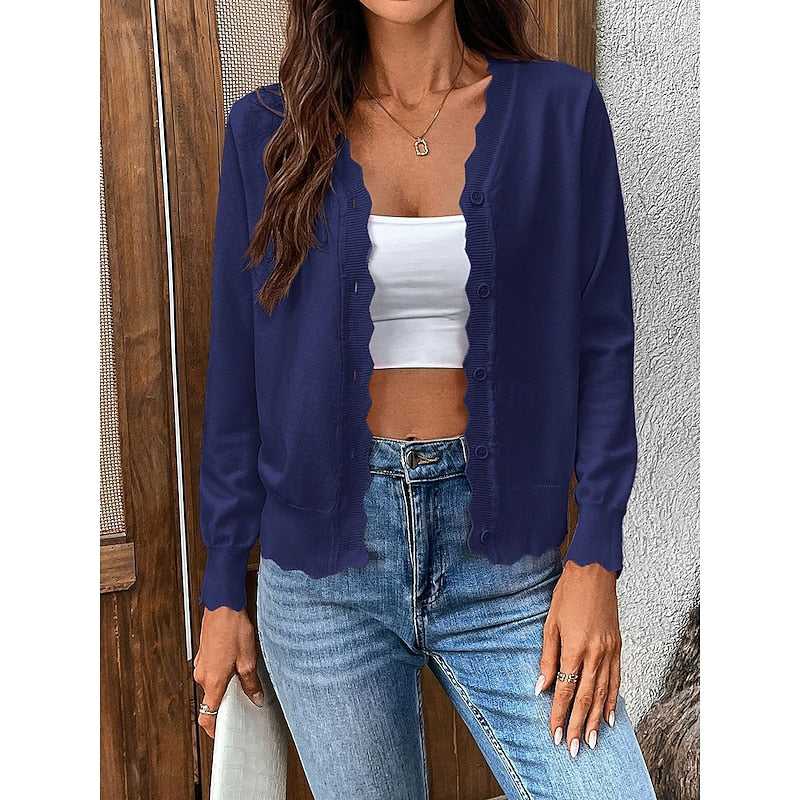 Camilla | Cardigan à bords festonnés