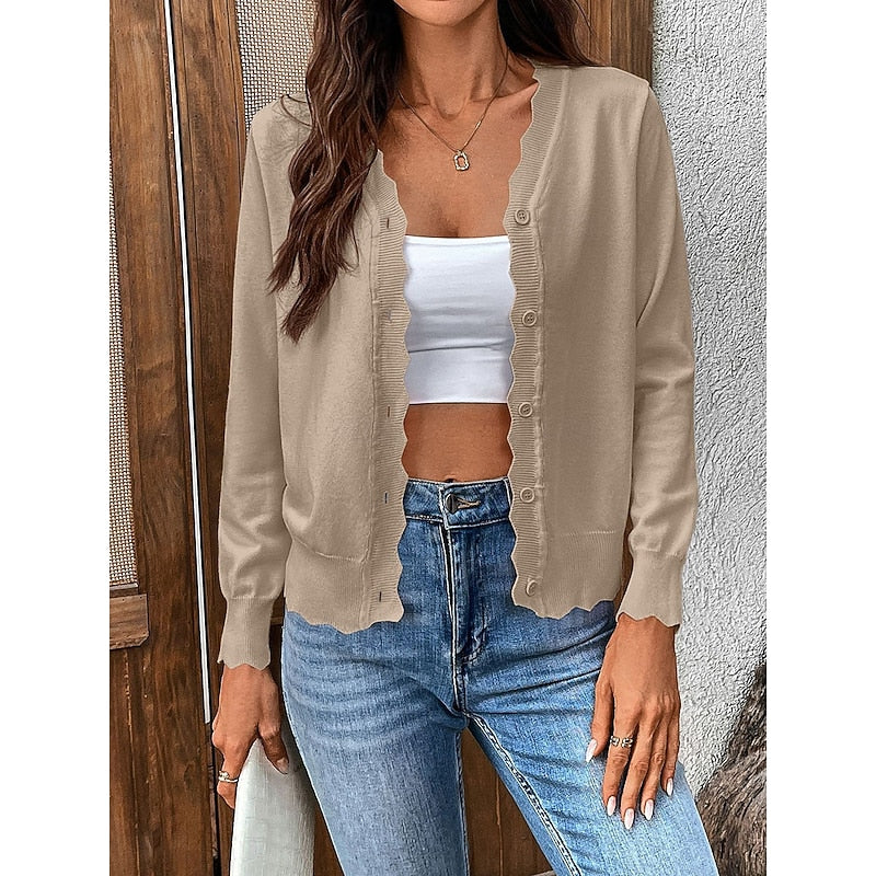 Camilla | Cardigan à bords festonnés