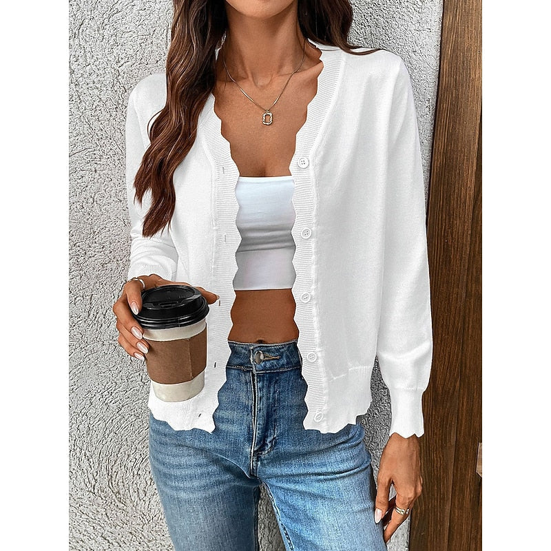 Camilla | Cardigan à bords festonnés